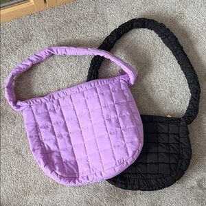 Quilted Shoulder Bags – Lavender and Black